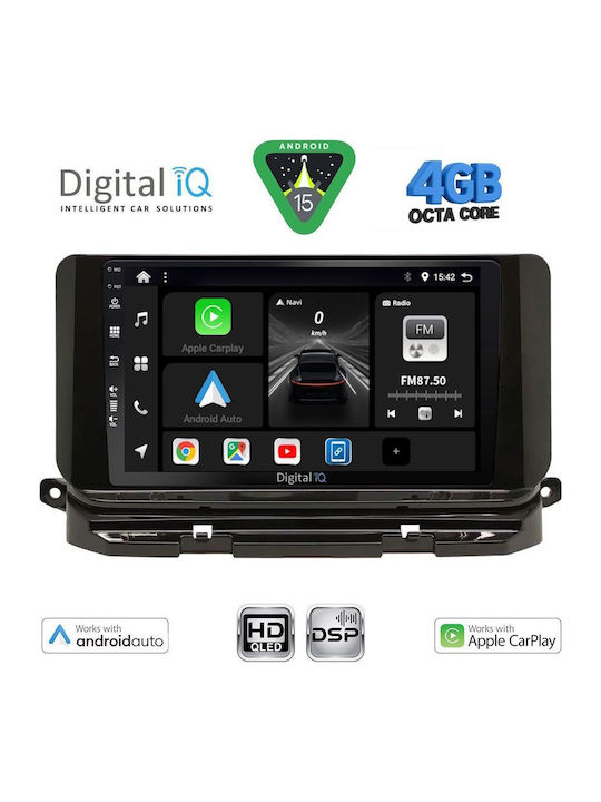 Digital IQ Auto-Audiosystem für Skoda Octavia 2021 Bluetooth USB Eingebautes Wi-Fi GPS Apple CarPlay Android Auto mit 10 Zoll Touchscreen
