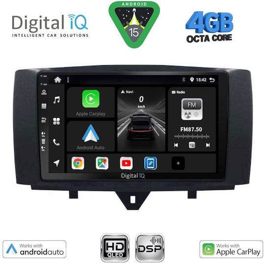 Digital IQ Ηχοσύστημα Αυτοκινήτου για Smart ForTwo 2010-2015 (Bluetooth/USB/WiFi/GPS/Apple-Carplay/Android-Auto) με Οθόνη Αφής 9"