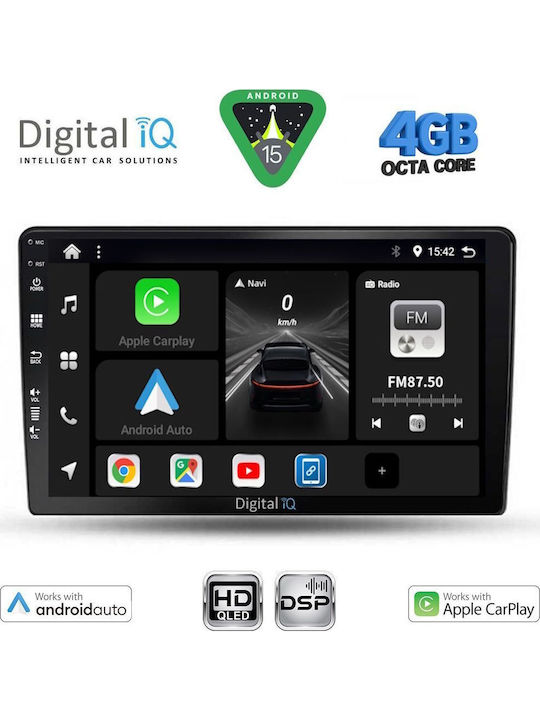 Digital IQ Car Audio System for Ssangyong Rexton 2002-2006 (Bluetooth/USB/WiFi/GPS/Apple CarPlay/Android Auto) with 9" Touch Screen