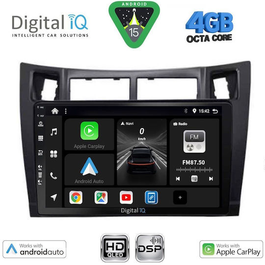 Digital IQ Car Audio System for Toyota Yaris 2006-2011 Bluetooth USB WiFi GPS Apple CarPlay Android Auto with 9" Touch Screen