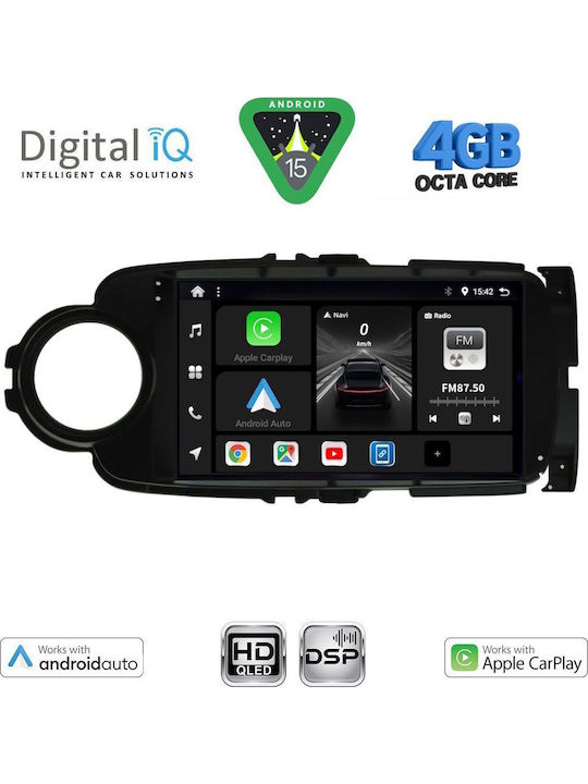 Digital IQ Car Audio System for Toyota Yaris 2011-2015 (Bluetooth/USB/WiFi/GPS/Apple CarPlay/Android Auto) with 9" Touch Screen