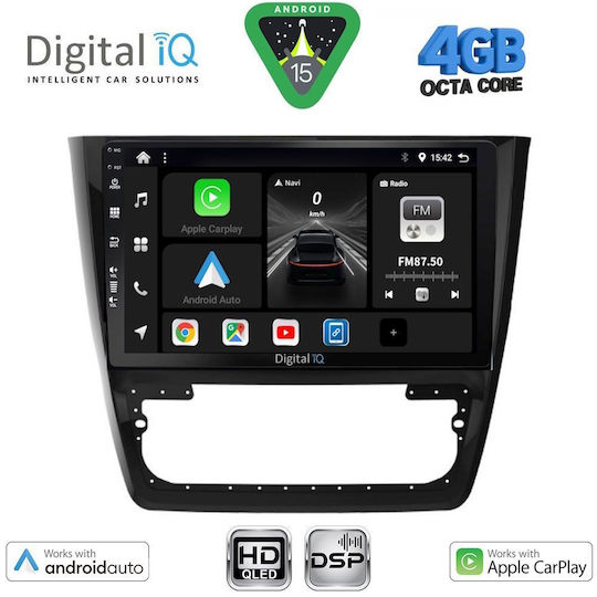 Digital IQ Car Audio System for Skoda Yeti 2014-2018 (Bluetooth/USB/WiFi/GPS/Apple CarPlay/Android Auto) with 10" Touch Screen