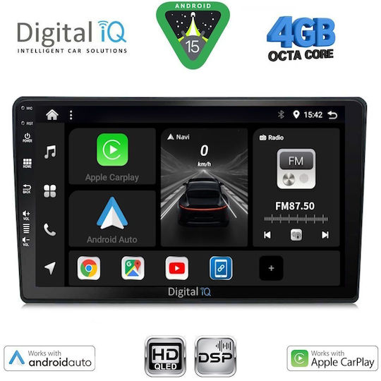 Digital IQ Car Audio System for Toyota Yaris 1999-2006 Bluetooth USB Wi-Fi GPS Apple CarPlay Android Auto with 9 Inch Touch Screen DIGITAL IQ BXF 16735 CPAA DASH