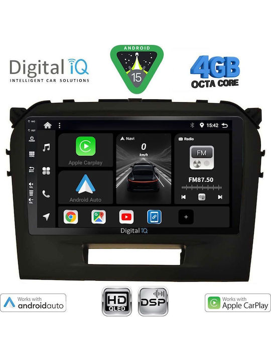 Digital IQ Car Audio System for Suzuki Vitara 2016-2022 Bluetooth USB Wi-Fi GPS Apple CarPlay Android Auto with 9 Inch Touch Screen