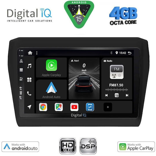 Digital IQ Ηχοσύστημα Αυτοκινήτου για Suzuki Swift 2017-2022 (Bluetooth/USB/WiFi/GPS/Apple-Carplay/Android-Auto) με Οθόνη Αφής 9"