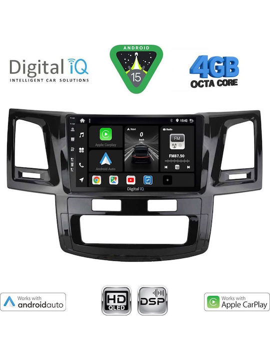Digital IQ Car Audio System for Toyota Hilux 2005-2016 (Bluetooth/USB/WiFi/GPS/Apple CarPlay/Android Auto) with 9" Touch Screen
