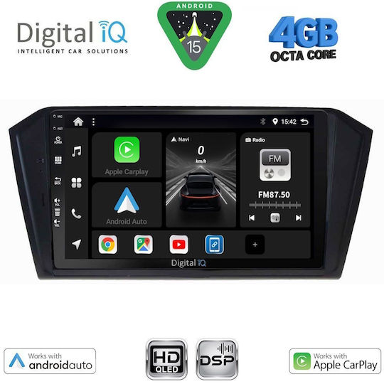 Digital IQ Ηχοσύστημα Αυτοκινήτου για Volkswagen Passat 2016-2023 (Bluetooth/USB/WiFi/GPS/Apple-Carplay/Android-Auto) με Οθόνη Αφής 10"