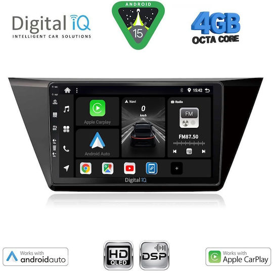 Digital IQ Ηχοσύστημα Αυτοκινήτου για Volkswagen Touran 2016 (Bluetooth/USB/WiFi/GPS/Apple-Carplay/Android-Auto) με Οθόνη Αφής 10"