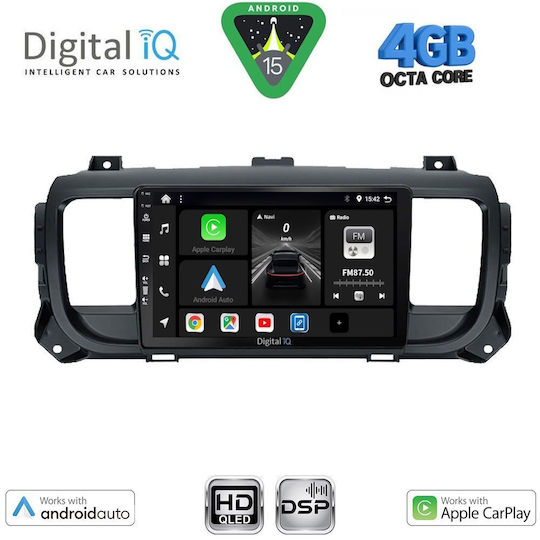 Digital IQ Ηχοσύστημα Αυτοκινήτου για Toyota Proace 2016-2026 (Bluetooth/USB/WiFi/GPS/Apple-Carplay/Android-Auto) με Οθόνη Αφής 9"