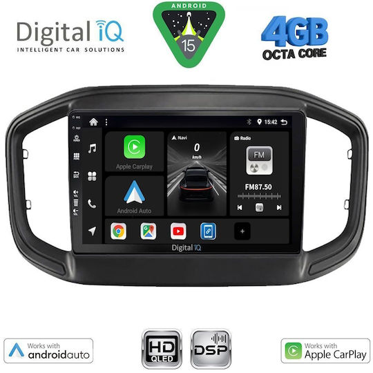 Digital IQ Ηχοσύστημα Αυτοκινήτου για Fiat Strada 2020 (Bluetooth/USB/WiFi/GPS/Apple-Carplay/Android-Auto) με Οθόνη Αφής 9"