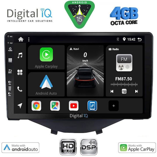 Digital IQ Car Audio System for Toyota Aygo 2014-2022 (Bluetooth/USB/WiFi/GPS/Apple CarPlay/Android Auto) with 9" Touch Screen