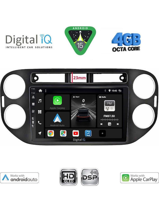 Digital IQ Car Audio System for Volkswagen Tiguan 2011-2016 (Bluetooth/USB/WiFi/GPS/Apple CarPlay/Android Auto) with 9" Touch Screen