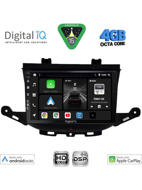 Digital IQ Car Audio System for Opel Astra 2015-2023 Bluetooth USB WiFi GPS Apple CarPlay Android Auto with 9" Touch Screen