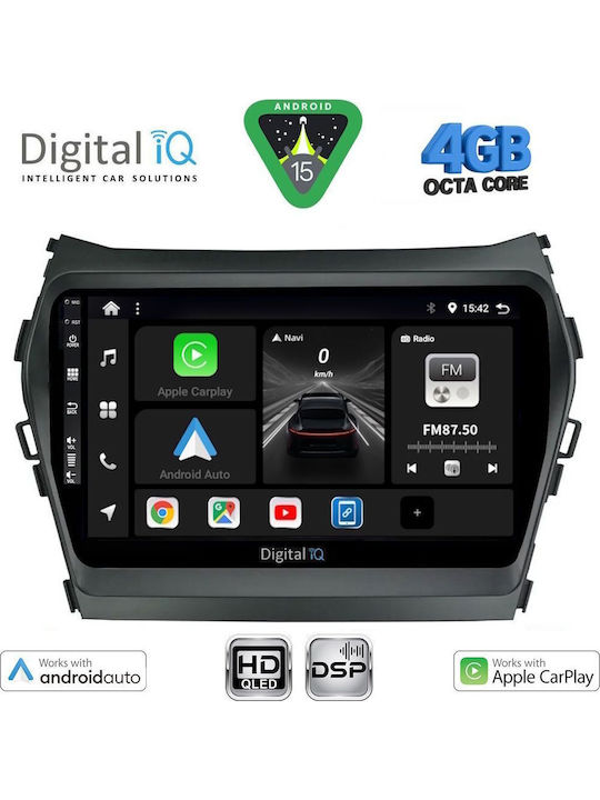 Digital IQ Car Audio System for Hyundai iX45 / Santa Fe 2013-2017 Bluetooth USB WiFi GPS Apple CarPlay Android Auto with 9" Touch Screen