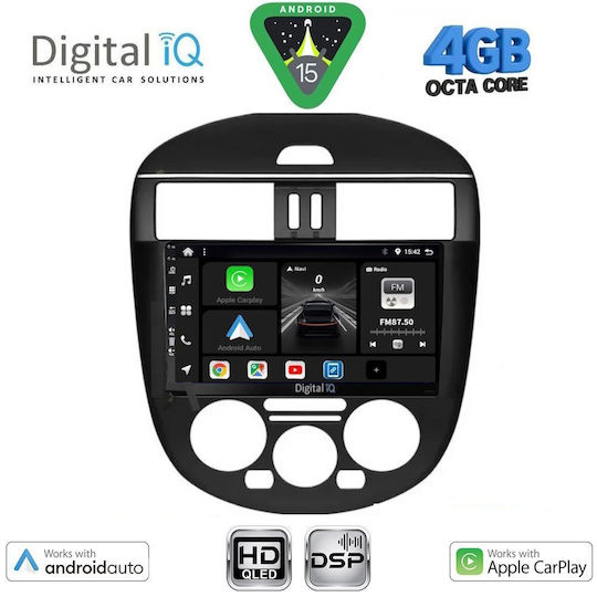 Digital IQ Ηχοσύστημα Αυτοκινήτου για Nissan Tiida 2013-2023 με A/C (Bluetooth/USB/WiFi/GPS/Apple-Carplay/Android-Auto) με Οθόνη Αφής 9"