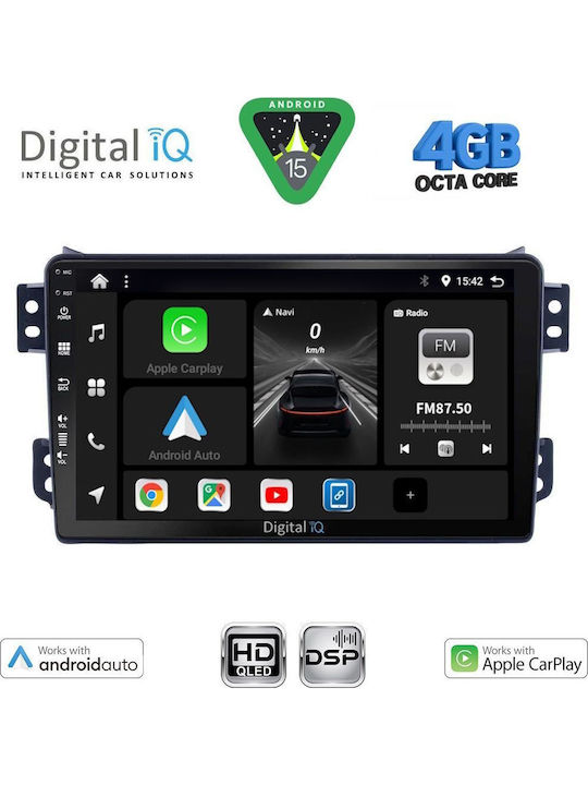 Digital IQ Car Audio System for Opel Agila Suzuki Splash 2008-2018 Bluetooth USB WiFi GPS Apple CarPlay Android Auto with 9" Touch Screen