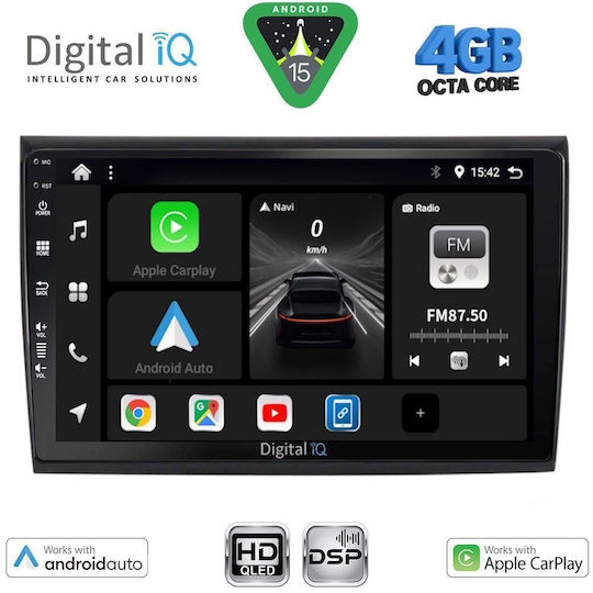 Digital IQ Ηχοσύστημα Αυτοκινήτου για Fiat Bravo 2007-2019 (Bluetooth/USB/WiFi/GPS/Apple-Carplay/Android-Auto) με Οθόνη Αφής 9"