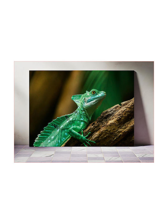 Painting Colorful Lizard In Its Natural Habitat Multicolored Lizard In Natural Environment 100x70