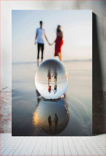 Πίνακας Couple Holding Hands Reflection Ζευγάρι Κρατά Χέρια Αντανάκλαση 80x120