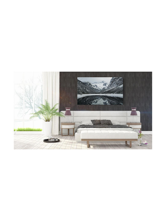 Painting Snow Covered Mountain Reflection Snowy...