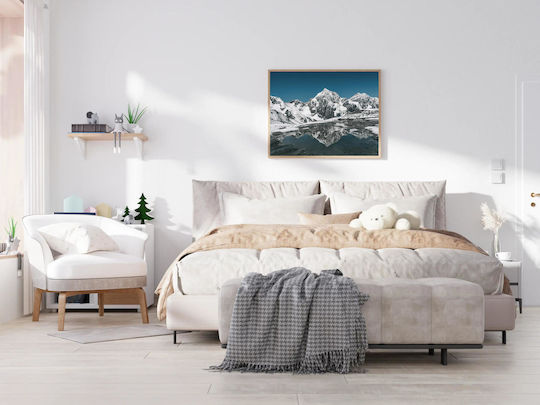 Painting Snow-Covered Mountain Reflection Snowy Mountain Reflection 120x80