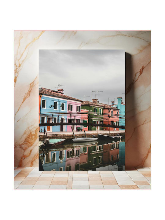 Πίνακας Colorful Houses By Canal Πολύχρωμα Σπίτια Δίπλα Στο Κανάλι 70x100
