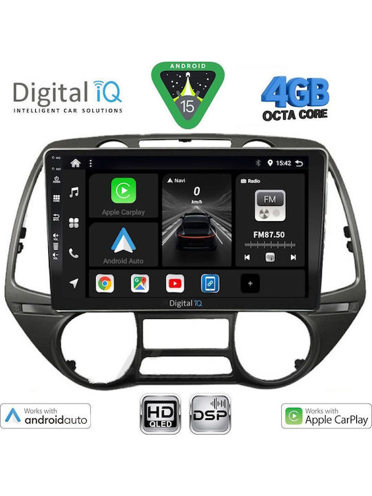 Digital IQ Car Audio System for Hyundai i20 2008-2014 Bluetooth USB WiFi GPS Apple CarPlay Android Auto with 9" Touch Screen