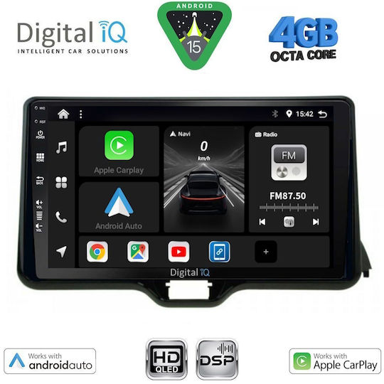 Digital IQ Ηχοσύστημα Αυτοκινήτου για Toyota Yaris Mazda 2 2023 (Bluetooth/USB/WiFi/GPS/Apple-Carplay/Android-Auto) με Οθόνη Αφής 10"