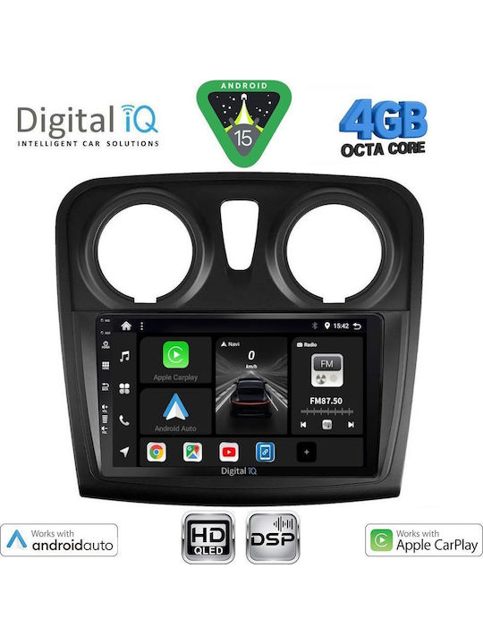 Digital IQ Car Audio System for Dacia Logan / Sandero 2012-2019 Bluetooth USB WiFi GPS Apple CarPlay Android Auto with 9" Touch Screen