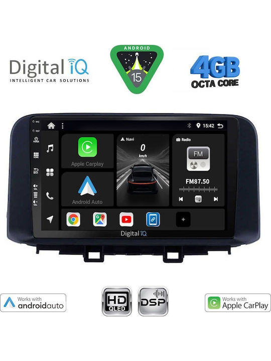 Digital IQ Car Audio System for Hyundai Kona 2017-2023 Bluetooth USB WiFi GPS Apple CarPlay Android Auto with 10" Touch Screen