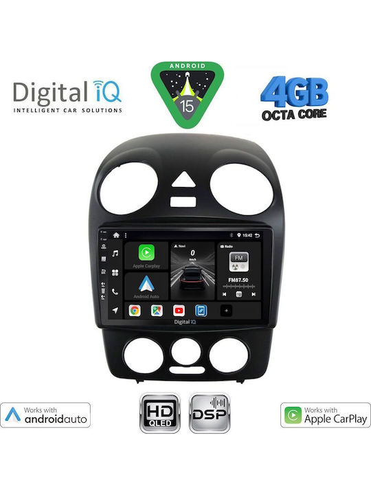 Digital IQ Auto-Audiosystem Für Volkswagen Käfer 2004-2011 Bluetooth USB Eingebautes Wi-Fi GPS Apple CarPlay Android Auto Mit 9 Zoll Touchscreen