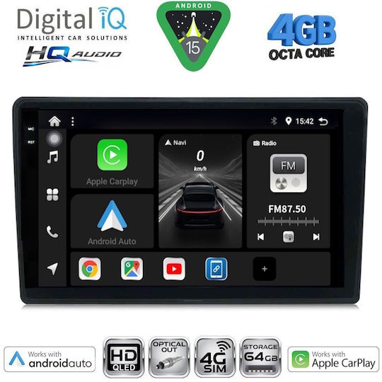 Digital IQ Car Audio System for Alfa Romeo Spider / Brera 2004-2012 Bluetooth USB WiFi GPS Apple CarPlay Android Auto with 9" Touch Screen