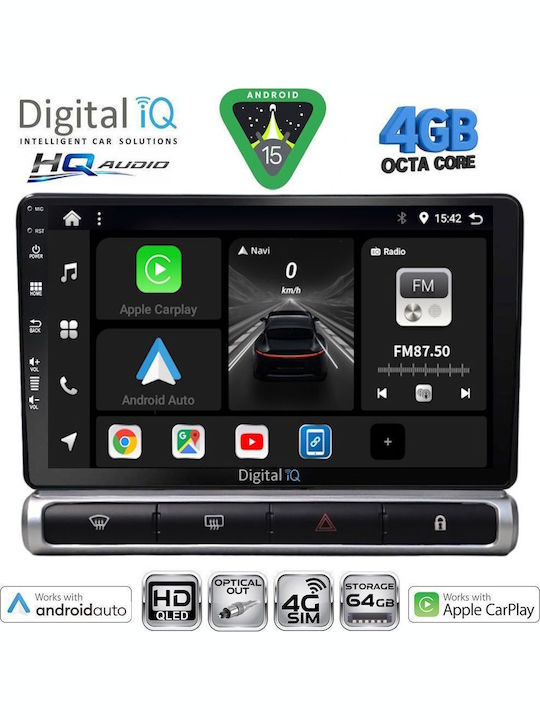 Digital IQ Car Audio System for Citroen C3 / DS3 2016 with Touch Screen 9" DIGITAL IQ BXK 19093H CPAA Bluetooth USB Wi-Fi GPS Apple CarPlay Android Auto