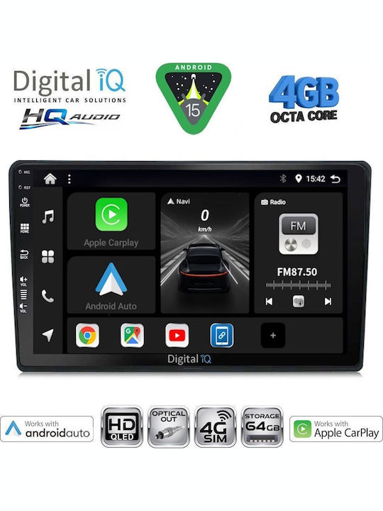 Digital IQ Car Audio System for Citroen C4 / DS4 2018 (Bluetooth/USB/WiFi/GPS/Apple CarPlay/Android Auto) with 10" Touch Screen