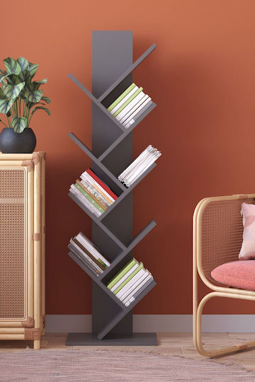 Bücherregal Grau 130x35x20cm