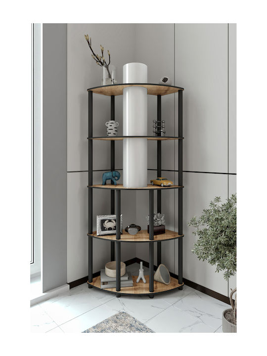 Bibliotecă Colț Ecru 68x24x155 cm