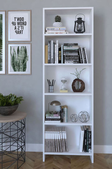 Bibliotecă Albă 56x20x169 cm
