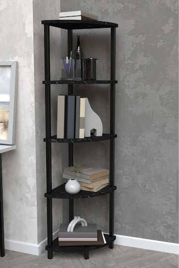 Corner Black Bookcase 35x35x145cm
