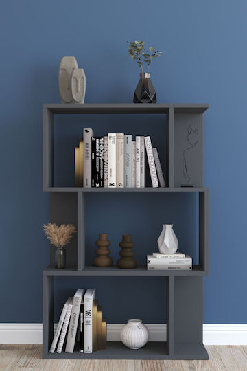 Gray Bookcase 109x22x72cm