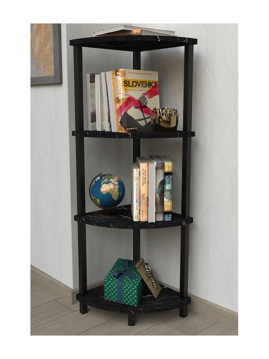 Corner Black Bookcase 35x35x110cm