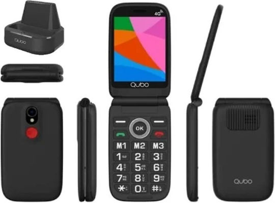 Qubo X-340CB 4G Dual SIM Telefon Mobil cu Butoane Mari Negru