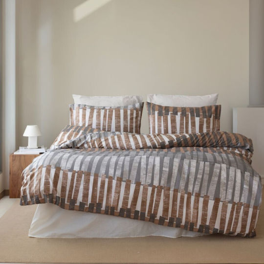 Majoli Bahar Cotton Duvet Cover Set 200x220cm Double With 2 Pillowcases & 1 Bed Sheet Anemones