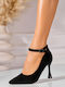 Leder Pumps mit Hohem Absatz Schwarz
