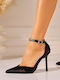 Leder Pumps mit Hohem Absatz Schwarz