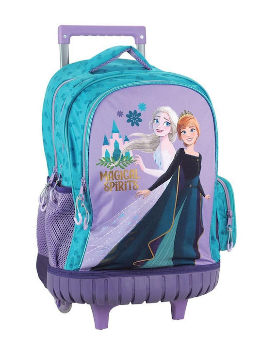 Gim Frozen Σχολική Τσάντα Τρόλεϊ Δημοτικού με Θήκη για Παγούρι 27lt
