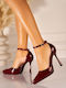 Pantofi Cu Toc Din Lac Burgundy