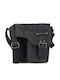 Leder Herren Tasche Bote Schwarz