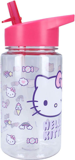 Vadobag Детска Бутилка За Вода Hello Kitty Със Сламка Розова 450ml