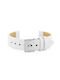 Curea Ceas Piele W107 Alb Diametru 18mm