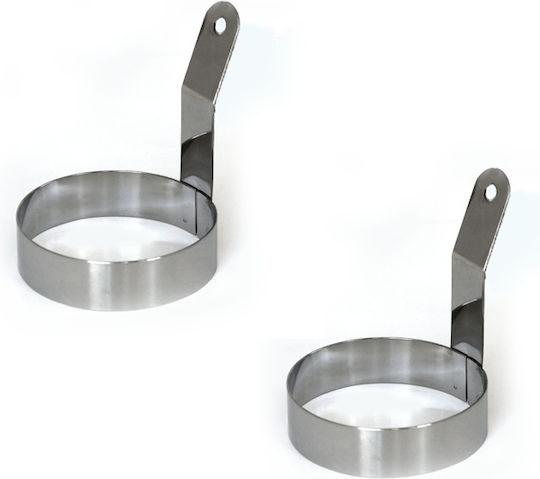 Set 2 Round Stainless Steel Raki Molds Frying Sunny Side Up Eggs 10cm